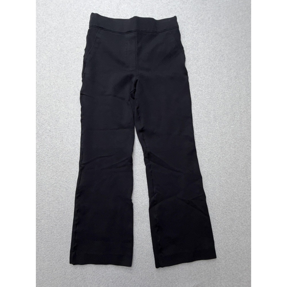 Spanx Pants Womens Small Petite Black Ponte Straight Leg Pull On Dress Stretch